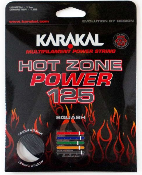 Corde de squash Karakal Hot Zone Power 125 (11 m) - black
