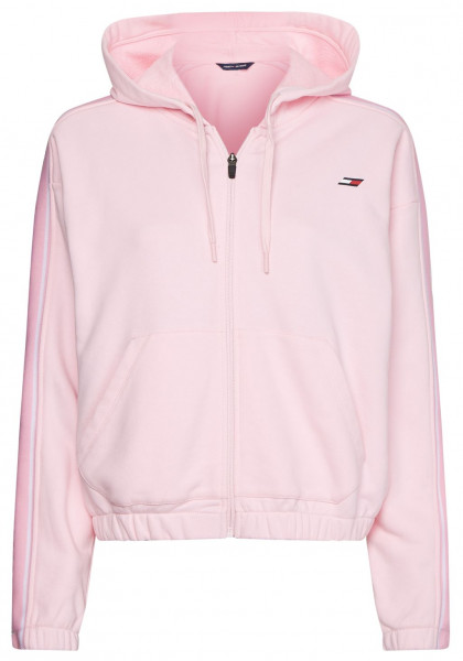 Ženski sportski pulover Tommy Hilfiger Relaxed Branded Zip Up Hoodie - pastel pink
