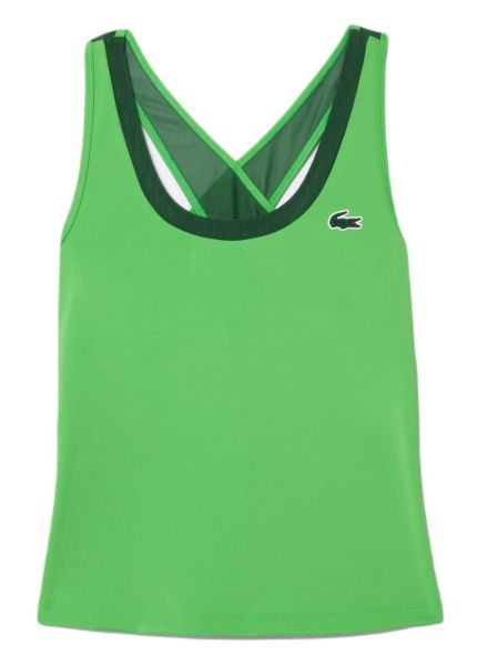 Débardeurs de tennis pour femmes Lacoste Ultra-Dry Strech Sport T-Shirt - green