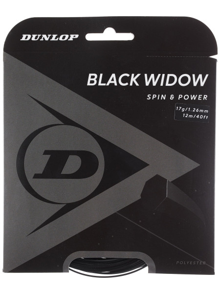 Corda da tennis Dunlop Black Widow (12 m) - black