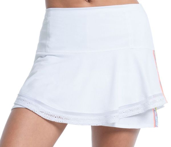 Jupes de tennis pour femmes Lucky in Love Liberty In Love Long In Love Stripe Skirt - white