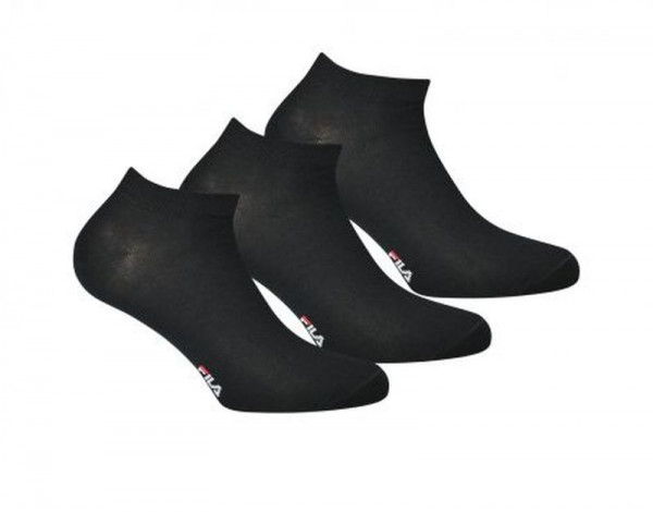 Čarape za tenis Fila Quarter Plain Socks Mercerized Cotton F1709 3P - black