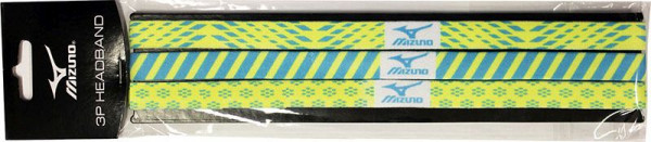  Mizuno 3P Headband - safety yellow/blue atoll