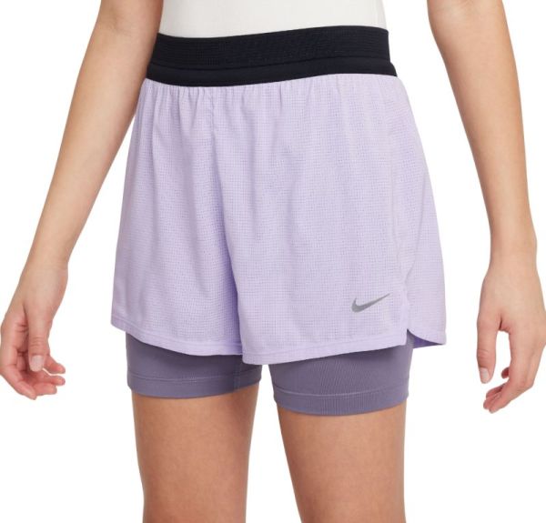 Šorti meitenēm Nike Kids Dri-Fit Adventage Shorts - hydrangeas/daybreak/black