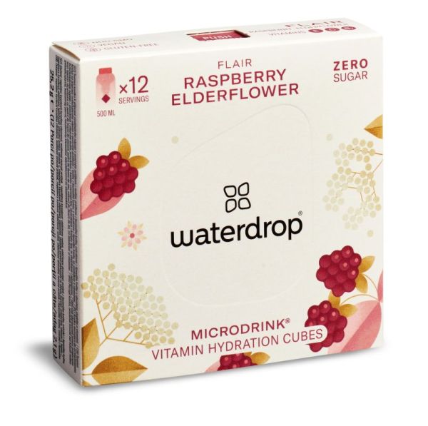 Izotonic Waterdrop Microdrink Vitamin Hydration Cubes 12P - raspberry elderflower