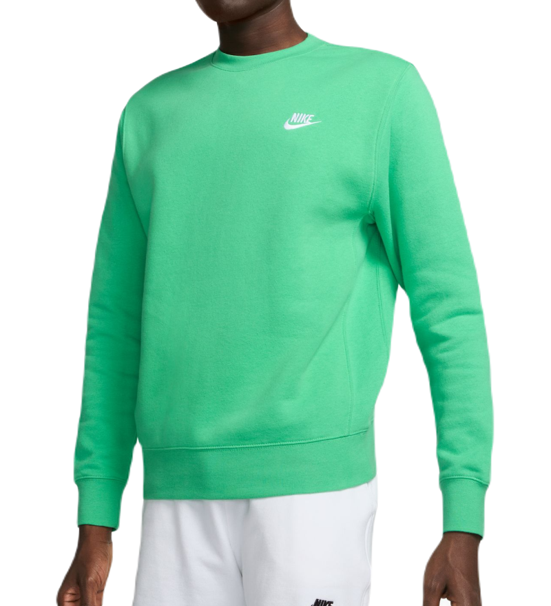 Men's Jumper Nike Swoosh Club Crew - spring green/white | Tennis Shop ...