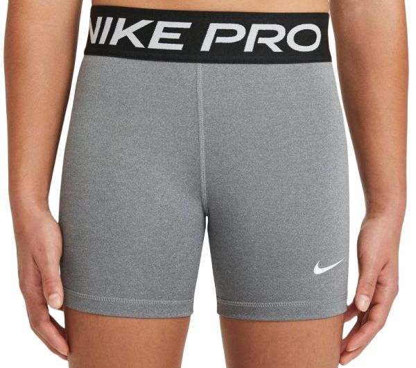 Šortai mergaitėms Nike Pro 3in Shorts - carbon heather/white
