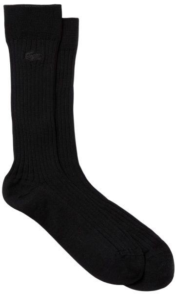 Skarpety tenisowe Lacoste Men's Ribbed Cotton Blend Socks 1P - black