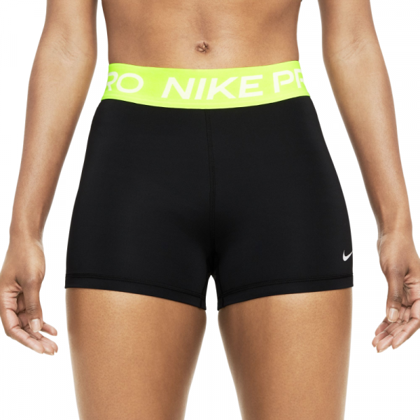 Női tenisz rövidnadrág Nike Pro 365 Short 3in - black/volt/white