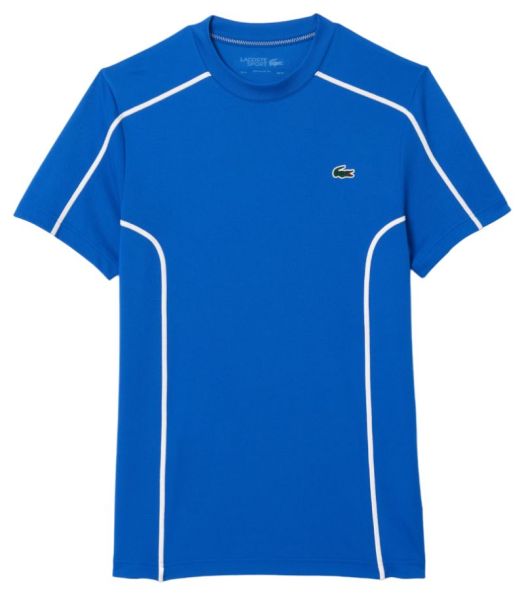 Herren Tennis-T-Shirt Lacoste Ultra-Dry Pique Tennis T-Shirt - Blau