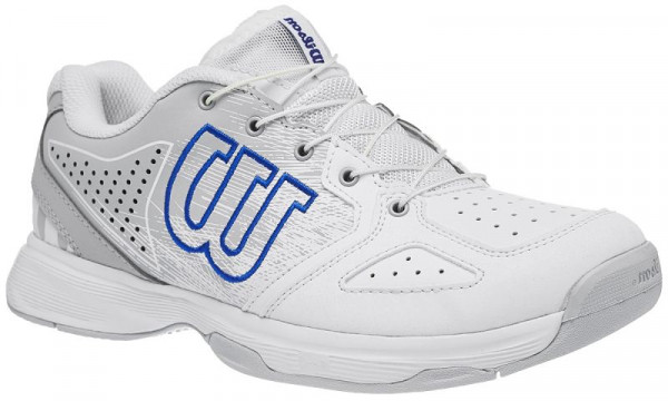 Chaussures de tennis pour juniors Wilson Kaos QL Junior - white/pearl blue/dazzling blue