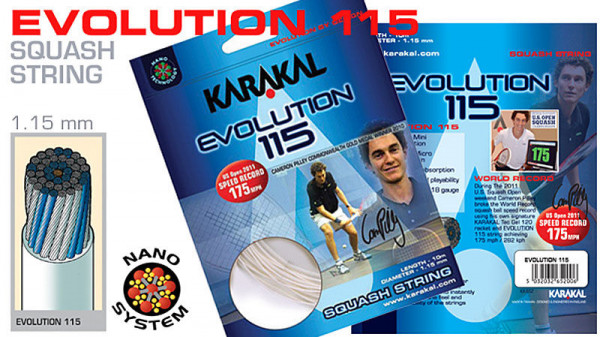 Squash strings Karakal Evolution 115 (10 m) - silver