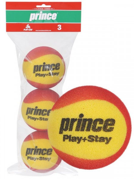 Teniso kamuoliukai pradedantiesiems Prince Play&Stay Stage 3 - (3 vnt.)