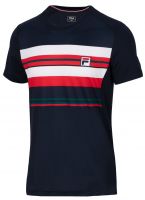 Herren Tennis-T-Shirt Fila T-Shirt Sean - fila navy/white/fila red stripe