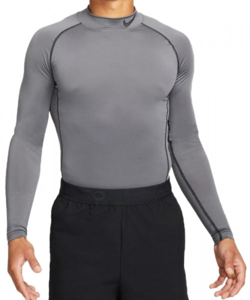 Pánske kompresné oblečenie Nike Pro Dri-Fit Tight LS Mock M - iron grey/black/black