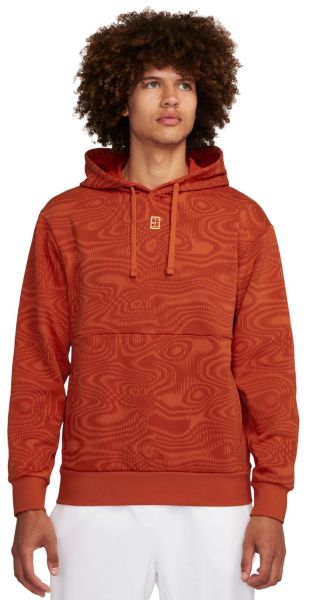 Herren Tennissweatshirt Nike Court Heritage Dri-Fit Fleece Tennis Hoodie - rust factor/rust factor