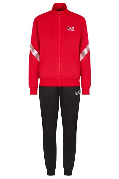 Męski dres tenisowy EA7 Man Jersey Tracksuit - red/black