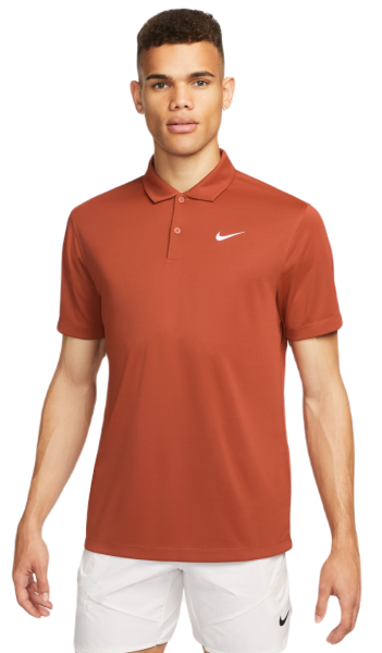 Męskie polo tenisowe Nike Court Dri-Fit Solid Polo - rugged orange/white