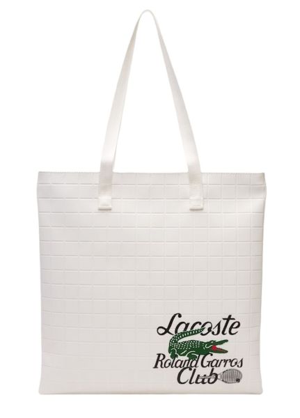 Športová taška Lacoste x Roland Garros Edition Check Print Tote Bag - white