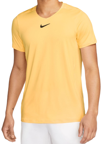 Teniso marškinėliai vyrams Nike Court Dri-Fit Advantage Crew Top - citron pulse/black