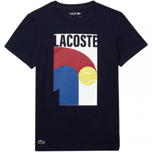  Lacoste Men’s Lacoste SPORT Breathable Graphic Print T-shirt - navy blue