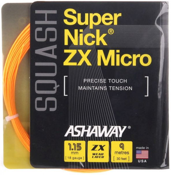 Skvošo stygos Ashaway SuperNick ZX Micro (9 m) - orange