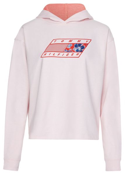Damen Tennissweatshirt Tommy Hilfiger Regular Two Tone Hoodie - pale pink