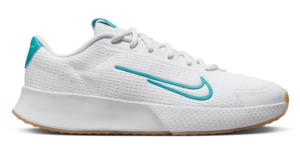 Chaussures de tennis pour femmes Nike Court Vapor Lite 2 - white/lime blast/gum light brown/teal nebula