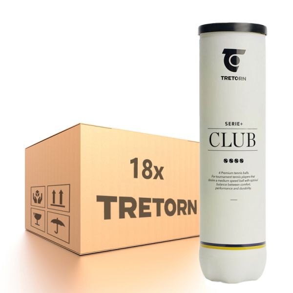 Karton piłek tenisowych Tretorn Serie+ Club (white can) - 18 x 4B
