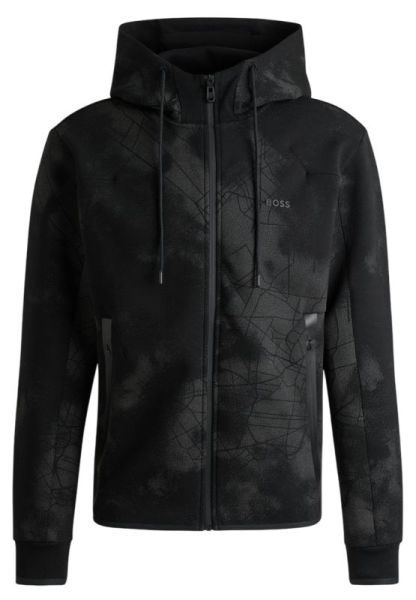 Męska bluza tenisowa BOSS Zip-Up With Decorative Reflective Artwork - Czarny