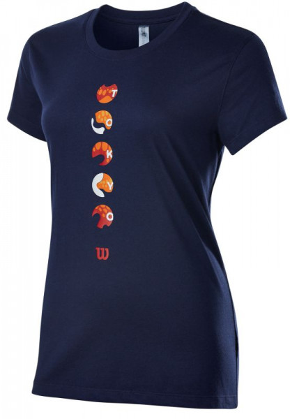 Tenisa T-krekls sievietēm Wilson Tokyo Tech Tee W - maritime blue