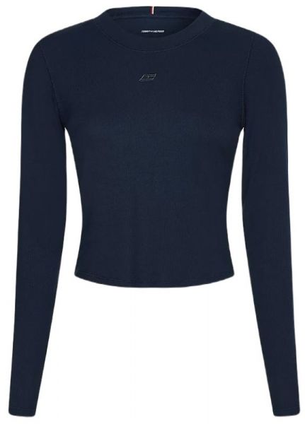 T-Shirt pour femmes (manches longues) Tommy Hilfiger Slim Soft Modal Rib Cropped Tee - desert sky