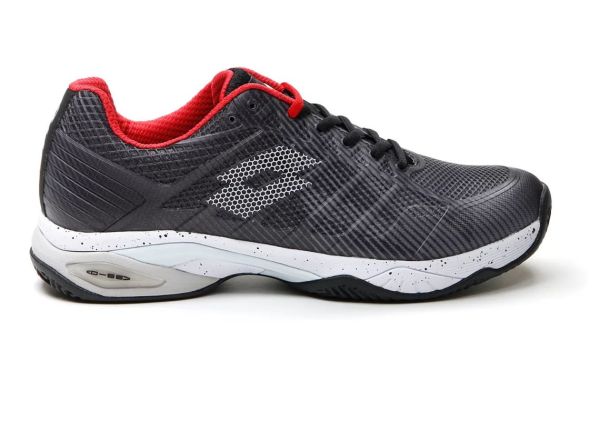 Zapatillas de tenis para hombre Lotto Mirage 300 III Clay - all black/all white/reef red
