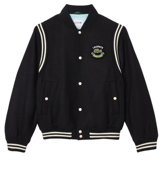 Giacca da tennis da uomo Lacoste Varsity Premium Wool - Nero