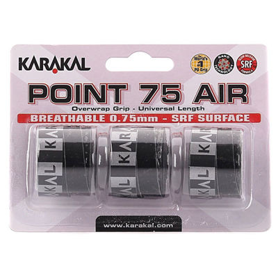 Owijki do squasha Karakal Point 75 Air (3 szt.) - black