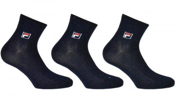 Ponožky Fila Quarter Plain Socks Mercerized Cotton 3P - navy
