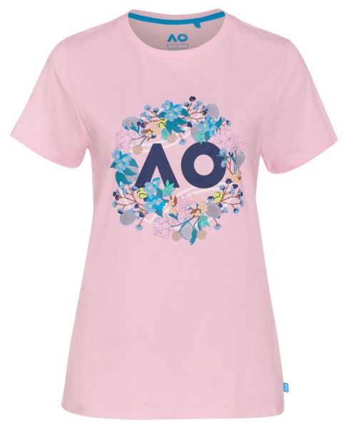 T-shirt pour femmes Australian Open T-Shirt Flower Logo - pink