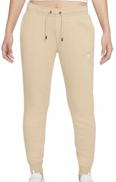 Damskie spodnie tenisowe Nike NSW Essential Pant Regular Fleece W - rattan/white