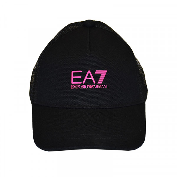 Kapa za tenis EA7 Man Woven Baseball Hat - black/pink fluo