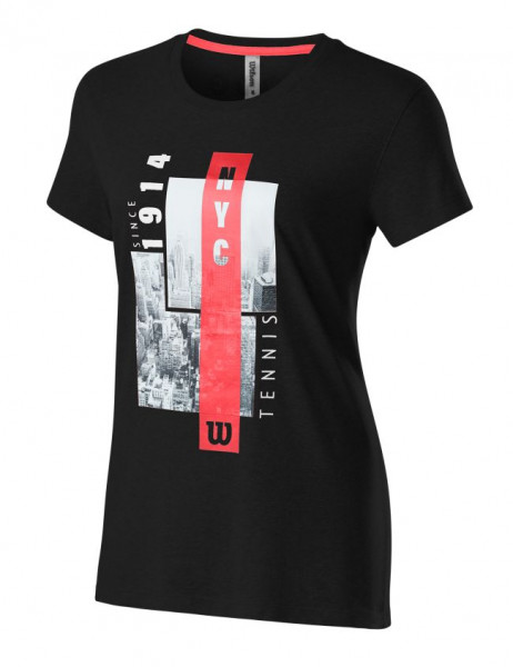 Tenisa T-krekls sievietēm Wilson New York City Aerial Tech Tee W - black