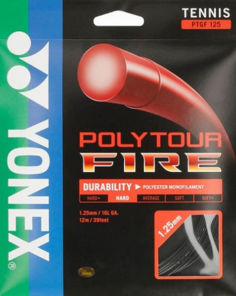 Naciąg tenisowy Yonex Poly Tour Fire (12 m) - black