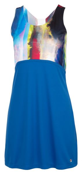 Damska sukienka tenisowa Fila Dress Fleur - blue lolite/white