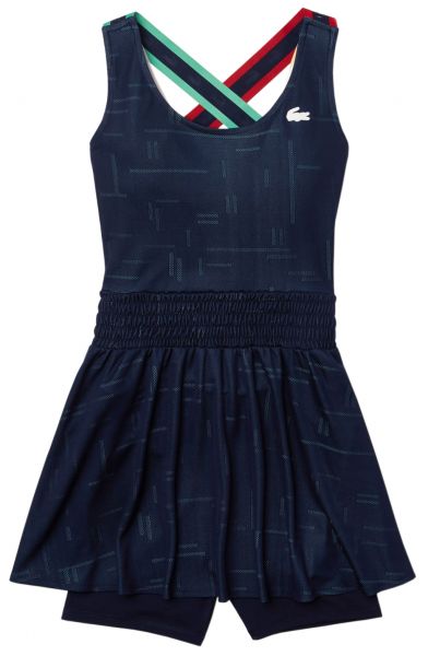  Lacoste Women’s SPORT Built-in Shorts Short Wraparound Dress - navy blue/green