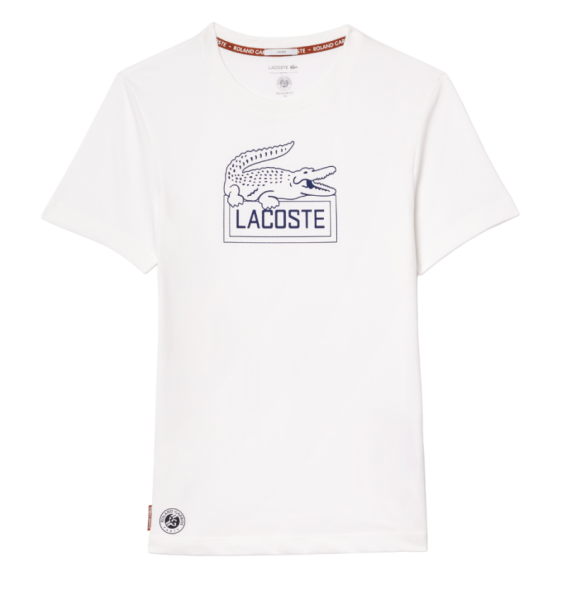 Férfi póló Lacoste Ultra-Dry Sport Roland Garros Edition Tennis T-Shirt - white