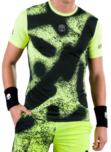 Herren Tennis-T-Shirt Hydrogen Spray Tech Tee Man - fluo yellow
