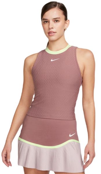 Damen Tennistop Nike Court Slam Dri-Fit Tennis Tank Top - smokey mauve/smokey mauve/white