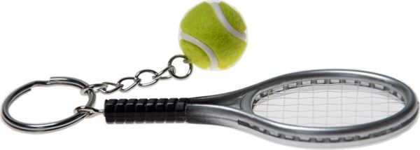 Krúžok na kľúče Mini Tennis Racket Keychain Ring - silver