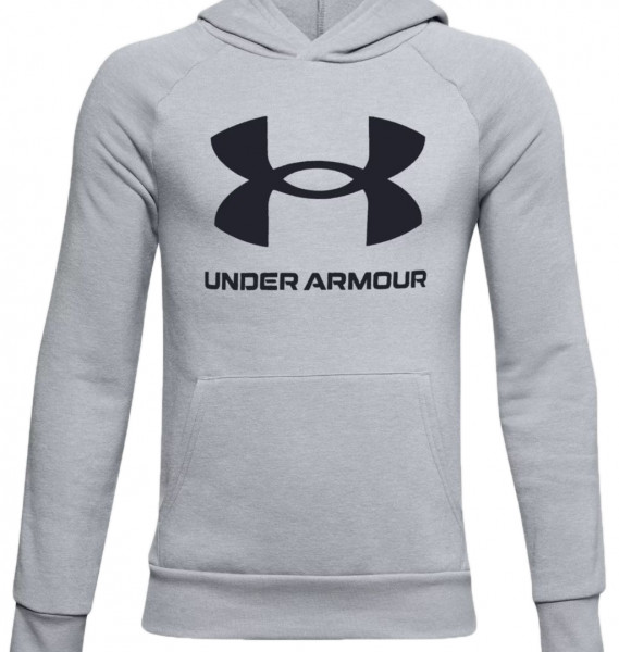 Блуза за момчета Under Armour Rival Fleece Hoodie - mod gray light heather/black