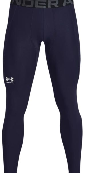 Men's compression clothing Under Armour Men's HeatGear Leggings - midnight  navy/white, Tennis Zone