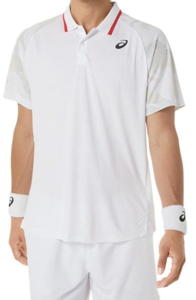 Мъжка тениска с якичка Asics Court Graphic Polo-Shirt - brilliant white